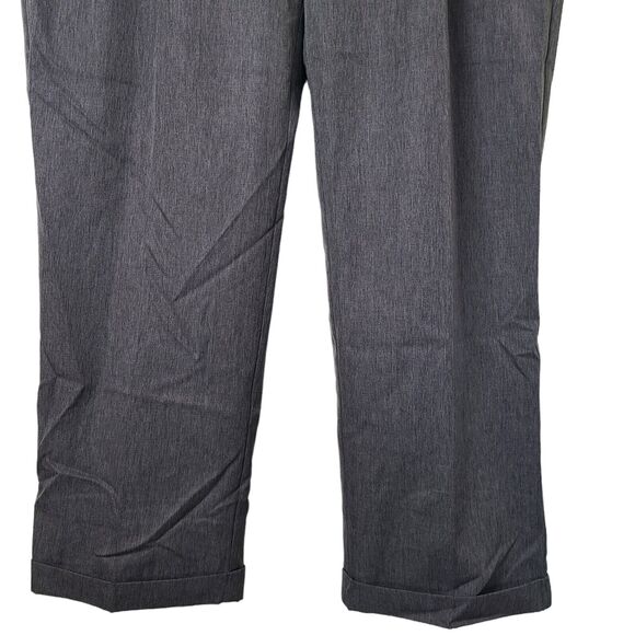 PERRY ELLIS PORTFOLIO Mens Charcoal Gray POLY Pleat Dress Slacks Pants sz 40 32 - Picture 3 of 12